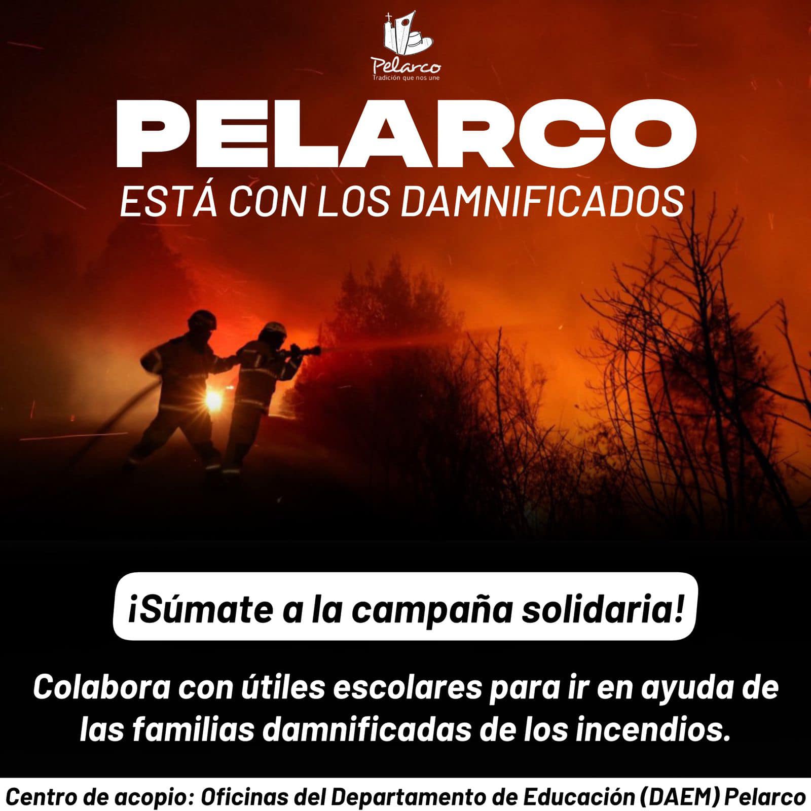 Pelarco realizará colecta de útiles escolares para familias de la Región de Valparaíso