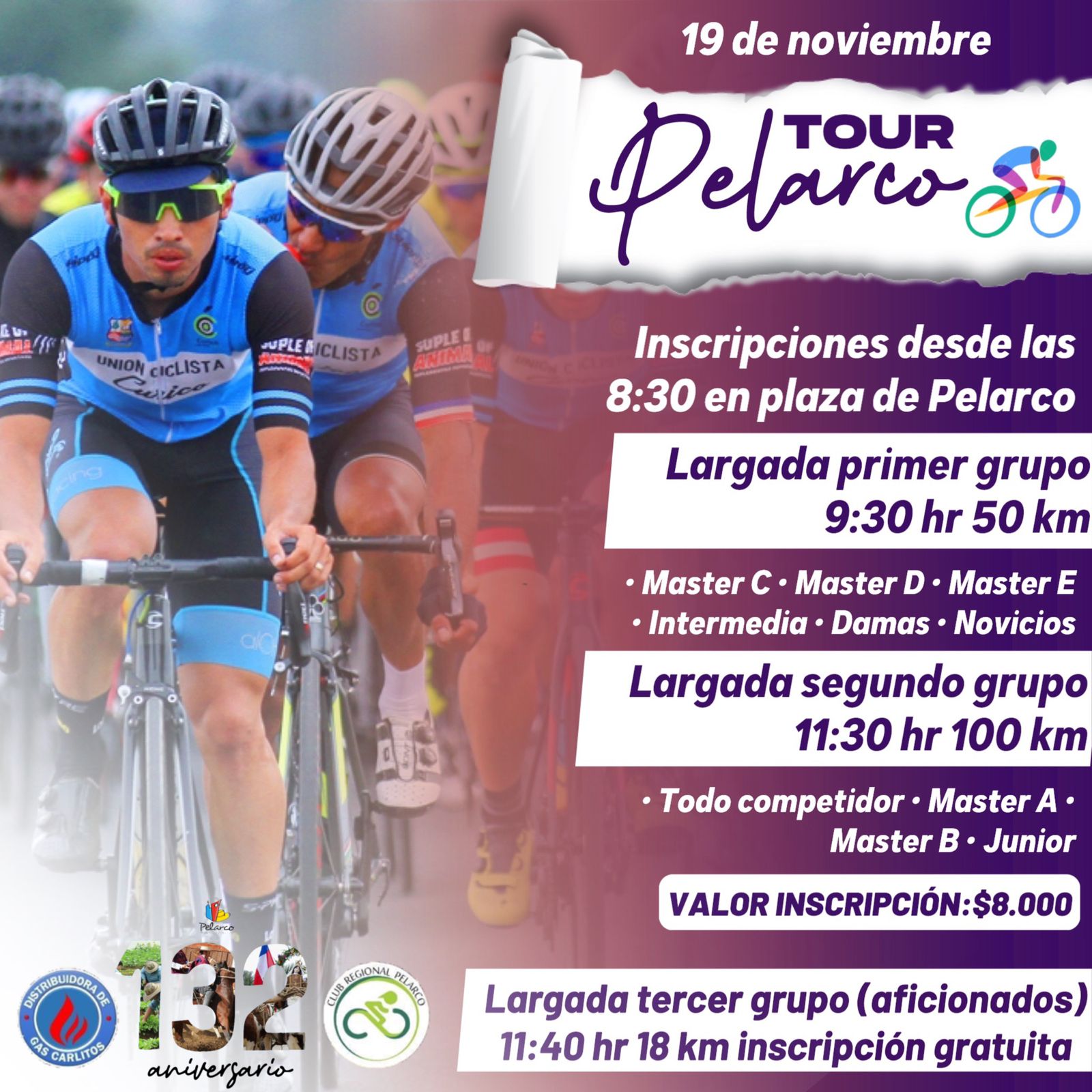 Convocan a ciclistas a participar en el Tour Pelarco 2023 